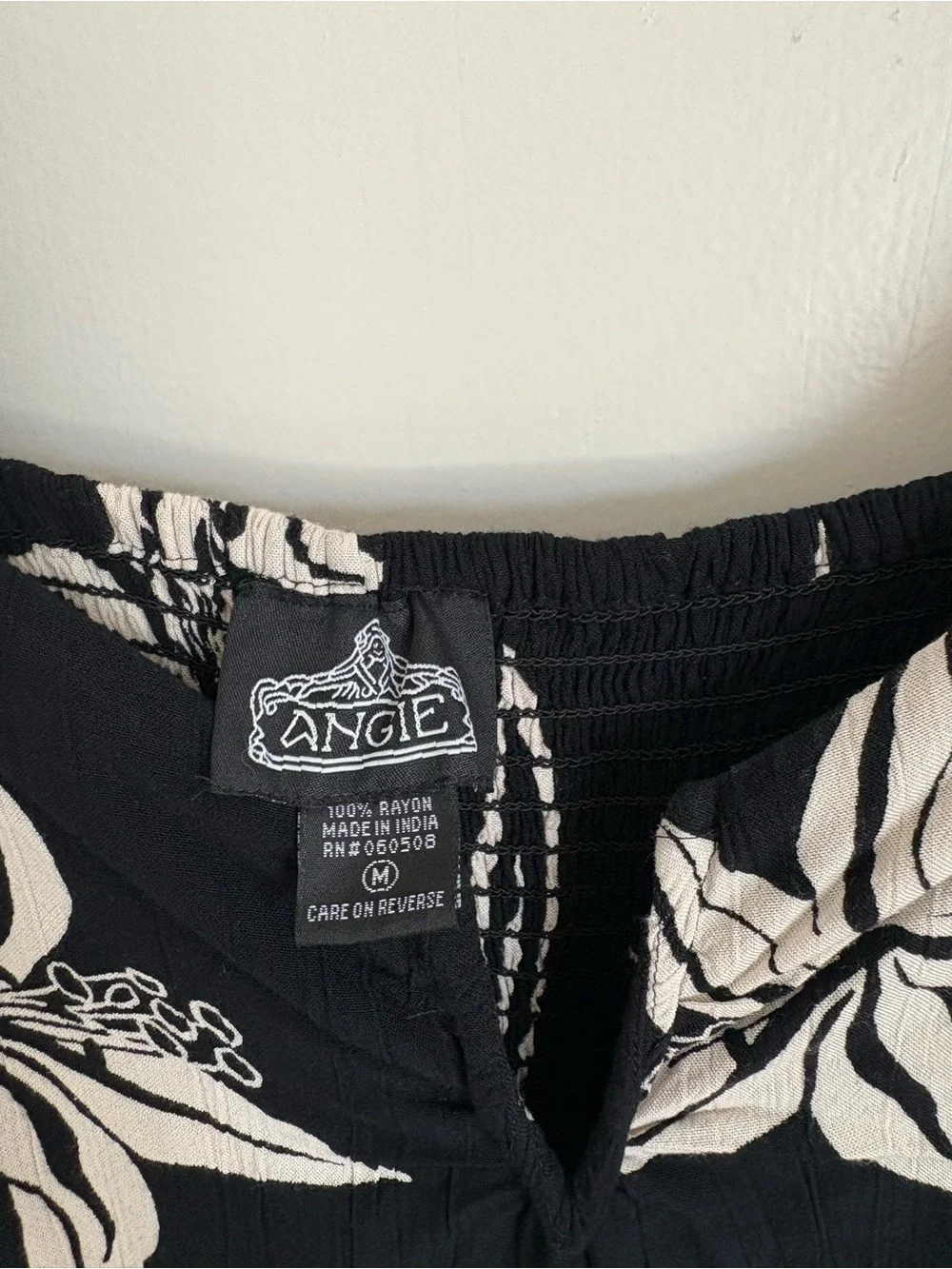 ANGIE Floral Mini Dress Black & White
